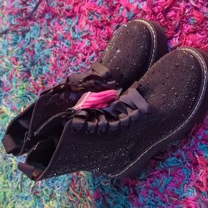 Betsey Johnson Rhinestone Combat Bootie